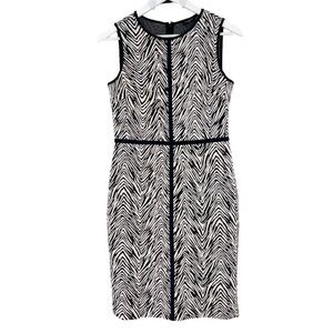 Ann‎ Taylor Size 2 Zebra Print Knit Shift Dress Career Business